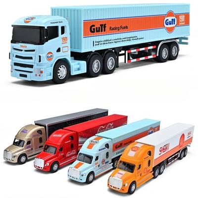 Container Transport Vehicle Series Pull Back Alloy Trailer Container Truck Model Small Car Boy Toy