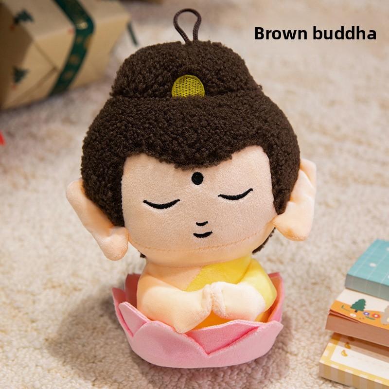 Keychain Buddha Mini Plush Doll Short Plush Cultural Creative Spiritual Decor