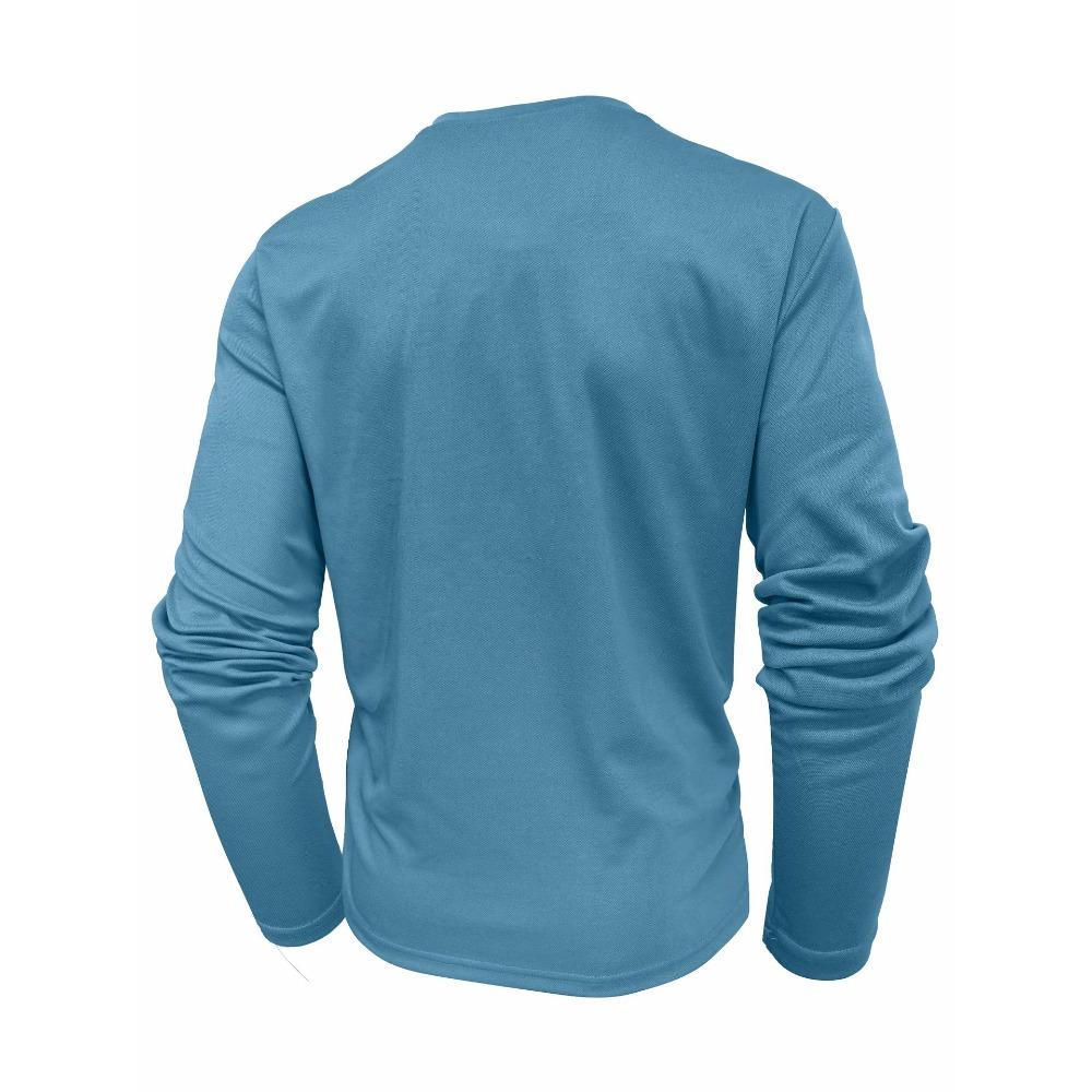 Men’s Long-Sleeved T-Shirt: Loose-Fit, Plain-Coloured, Pocket-Detail, Sports & Casual Top for Men