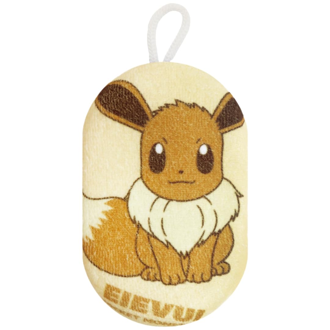 

Pokemon body sponge featuring Eevee character fluffy towel bath soft produces plenty lather.
