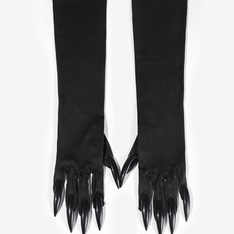 Halloween Cat Woman Paw Gloves With Long Fingernails And Claws Party Cosplay Costume Accessories