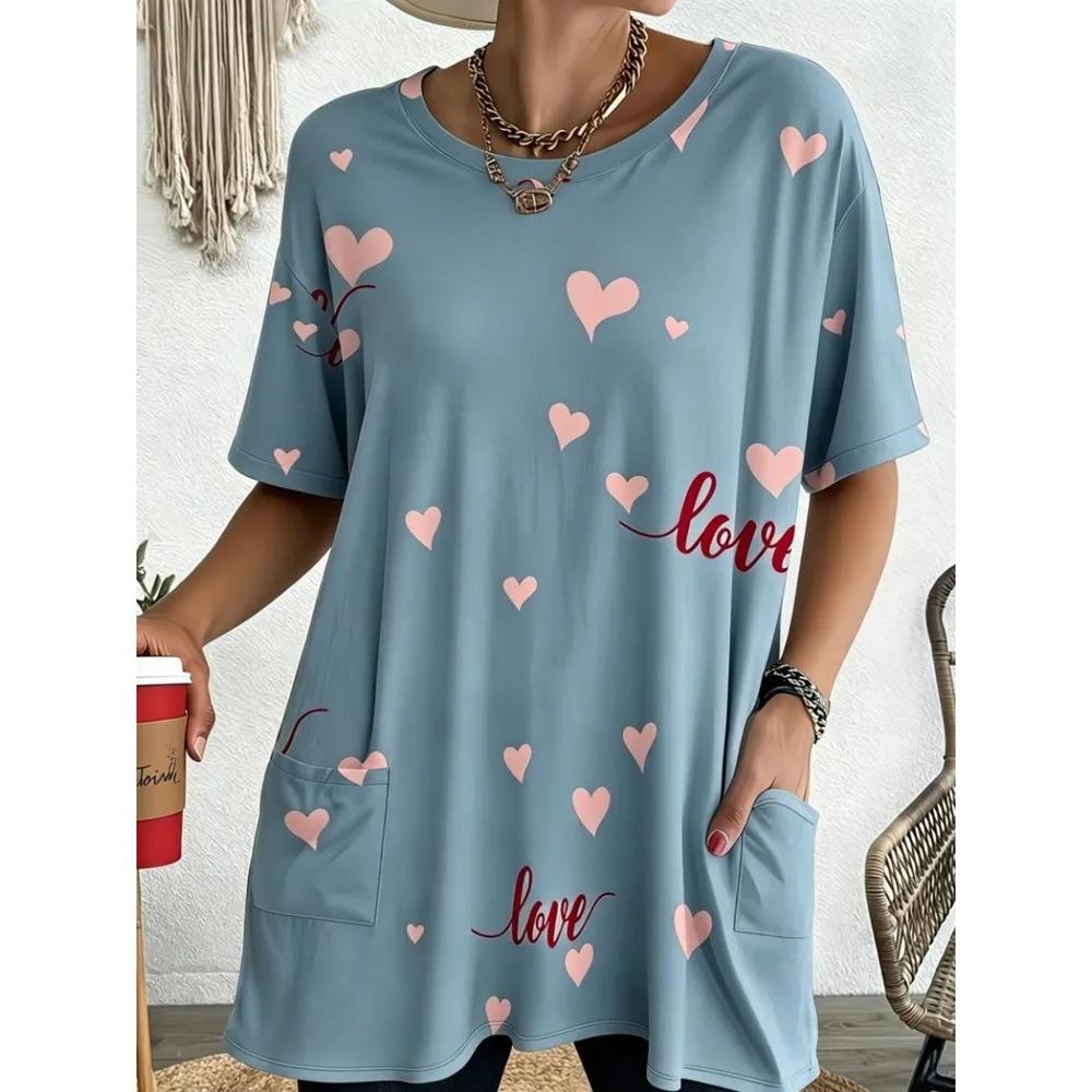 2026 New Summer Short Sleeved T-shirt, 3D Printed Pocket T-shirt, Casual and Fashionable, Plus Size T-shirt