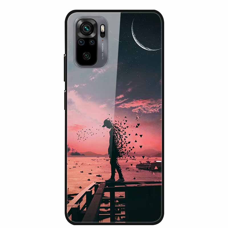 Edzett Üveg tok Redmi Note 10 Pro-hoz Fedél Kemény tok Xiaomi Redmi Note10 5G Telefon Tokhoz Note10 Pro Fundas TPU Lökhárító