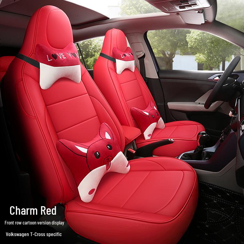 Volkswagen T-Cross All-Season Leather Seat Cushion - Full Surround, Five-Seat Fit.