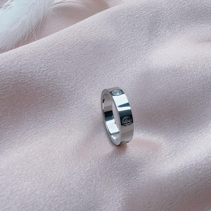 Trend Luxury Cross Stainless Steel Zircon Ring With Stone For Woman Girl For Men Couple Finger Wedding Ring bague femme