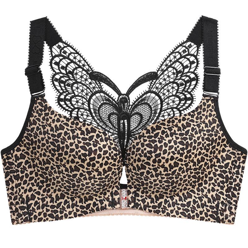 Front Buckle Plus Size Bra Fat MM Large Cup Seamless Gathered Adjustable Butterfly Beauty Backlit Sexy Underwear