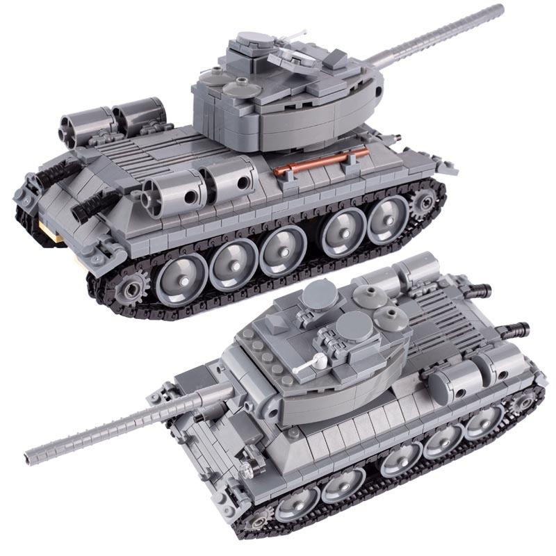 Military Miniature Soldier Soviet T34 Tank Building Block Collage Small Particle Boy Toy Bag