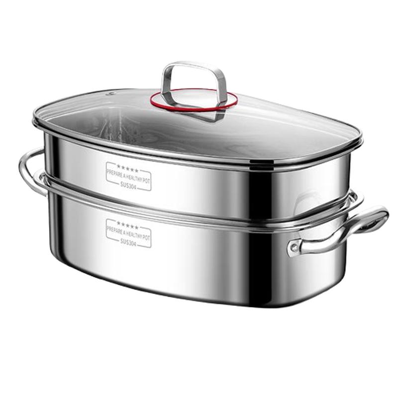 HUIHUADU Овальная пароварка для рыбы из нержавеющей стали 304