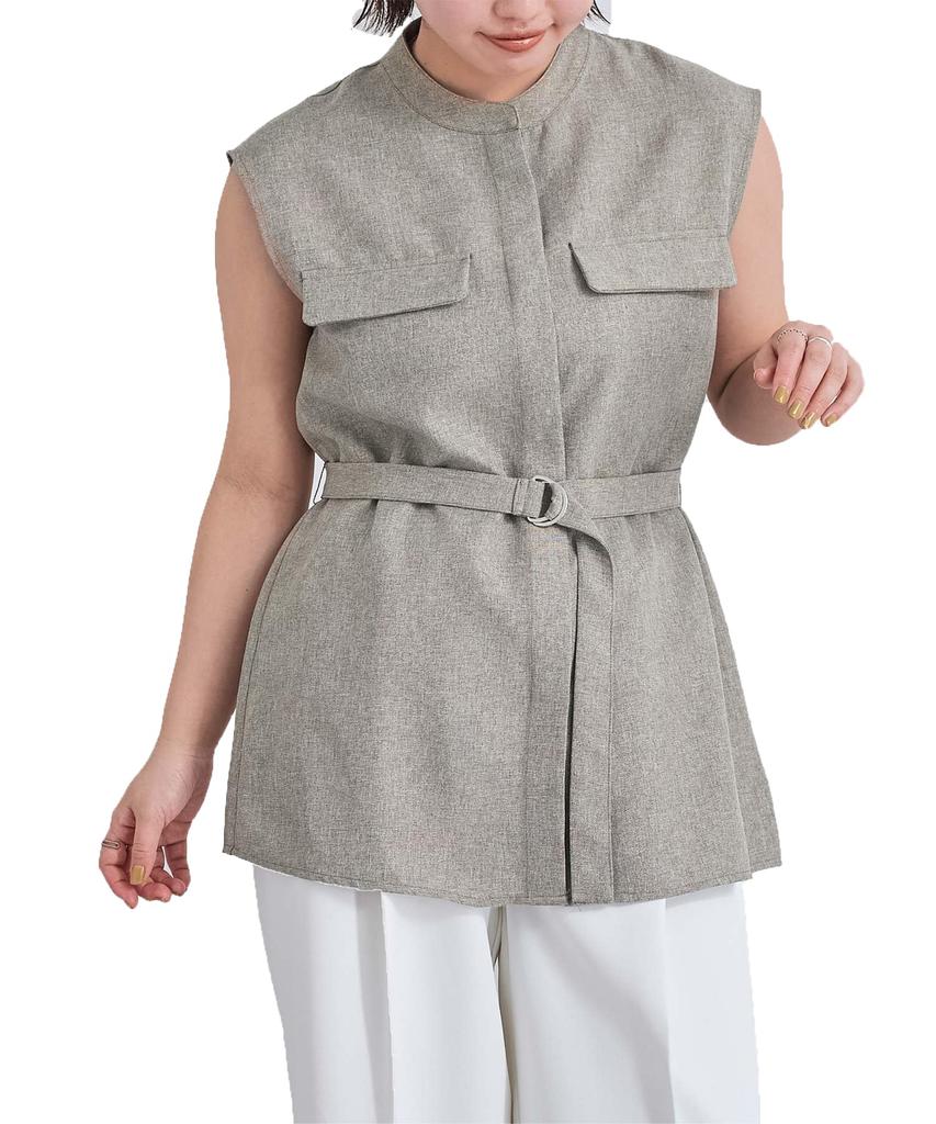 Yours Damen Leinenähnliche Ärmellose Bluse, BBXN1441, Sandbeige, Größe L