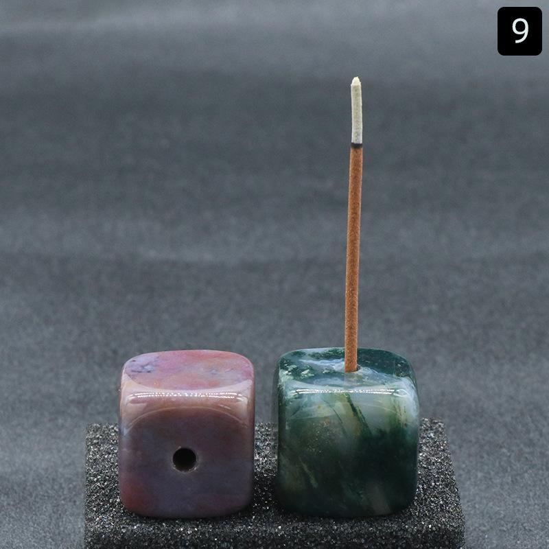 Natural Crystal Stone Square Incense Holder Base Crystal Aroma Stone Incense Holder Home Decoration Interior Decoration