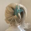 1pc New hair accessory with small design, pink five pointed star clip, contrasting star double-sided braided hair clip