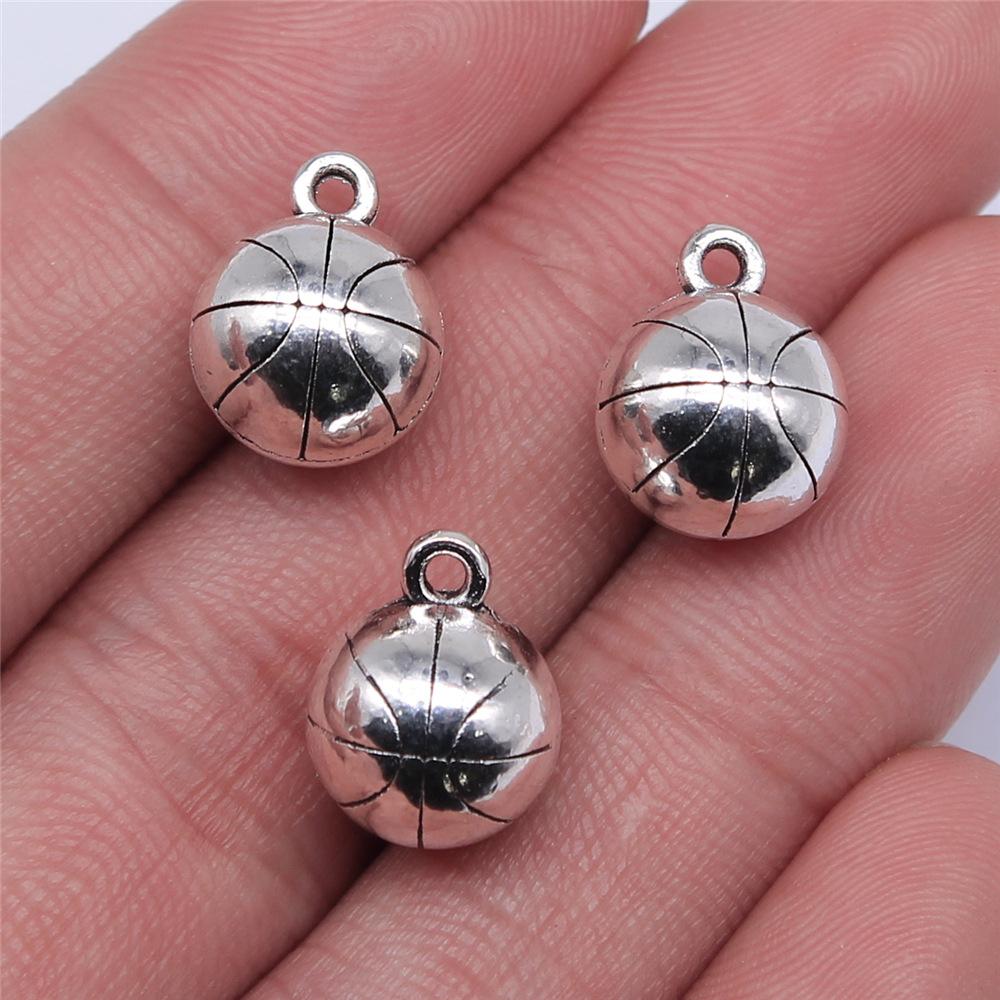 10pcs Sport Charms Basketball Charms For Jewelry Making Antique Silver Color Pendants DIY Crafts Making Findings