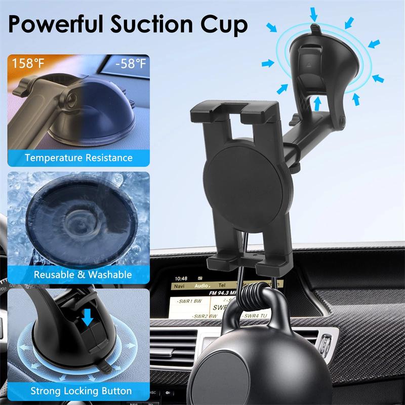 Large Sucker 360 Rotation 4.7-12.9" Car Tablet Holder Mount Stand Stents For Ipad Pro Mini 2 3 4 Air 2 Samsung S8 S9 Xiaomi Asus