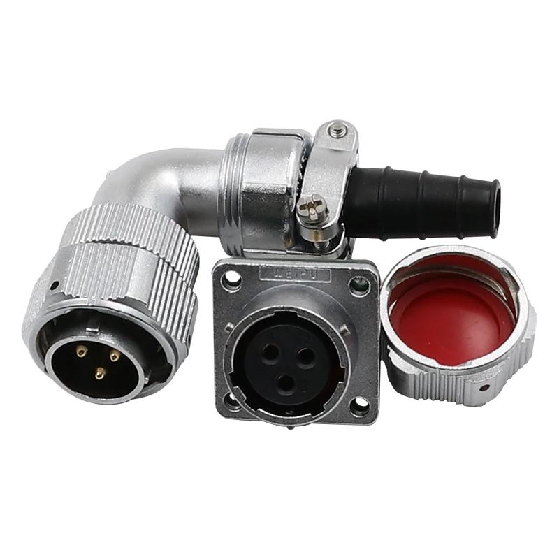 WEIPU WY20 TV/Z 2 3 4 5 6 7 8 9 12 15Pin Right Angle Male Plug Female Socket Industrial Waterproof Aviation Connector Adapter