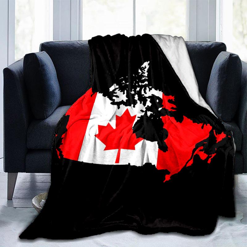 Coperta con Foglia d'Acero Rossa del Canada Adatta per Divani, Letti, Uffici e Campeggio - Regalo Perfetto per Halloween Natale