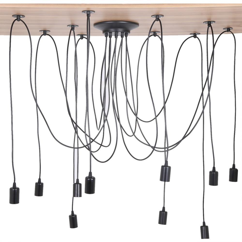 

10 Head Spider Pendant Light E27 Base Chandelier Exposed Bulb Ceiling Spider Lamp Dining Room