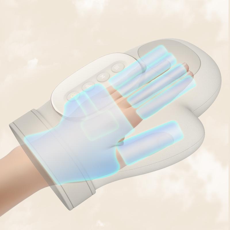 Electric Hand Massager Airbag Compression Warm Heating Cordless Glove Massager Application for Palm Finger Relaxation Gift