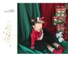 Dark Green & Wine Red Solid Color Christmas Photo Backdrop for Live Streams & Kids Photography