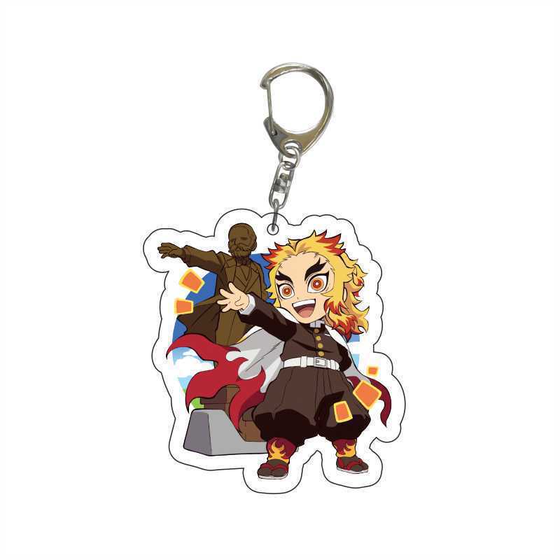 Anime Demon Slayer doll toy Kimetsu No Yaiba Blade of Ghost Keychain Acrylic Pendant Car Key Chain Fans kids Xmas Gift Jewelry