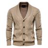 Cardigan Argyle Uomo Casual Monopetto Cotone Colore Unico Cardigan da Uomo per Affari Maglione Moda Invernale Uomo