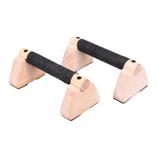 2Pcs Wooden Push-Up Bar Stand Ergonomic Anti-slip Grip Home Gym Floor Workout Strength Training Push-up Parallettes Bar Fitness Handle