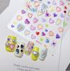 3D Jelly Nail Stickers Popular Japanese Cute Heart Fruit Design Self-Adhesive Waterproof Paper Accessories for DIY