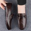Fashion Fashionable Korean Style Leather Casual Shoe Lightweight Comfortable Driving Loafers Soft Soled Men Business Elegant Daily Shoes