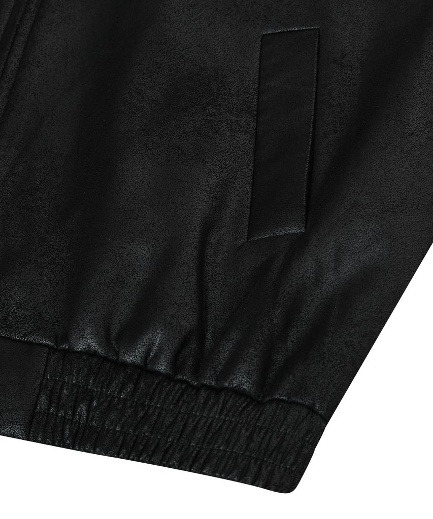 Standarderror 87-Stan009 [Renewal] Standard Blouson Suede Jacket Cracked Black (C Type)