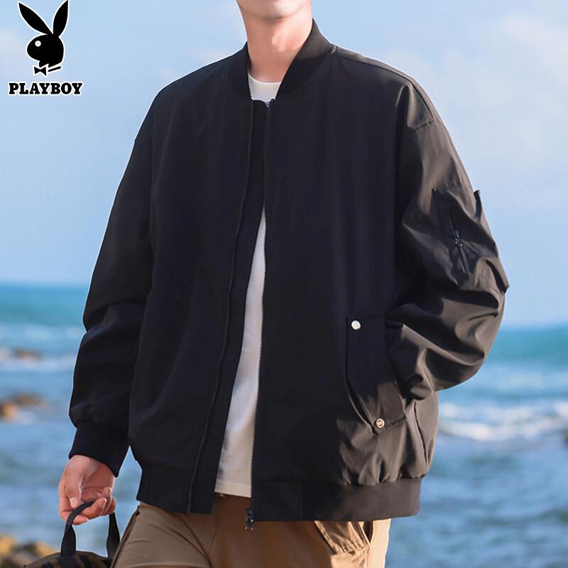 Playboy Men's Spring Autumn Workwear Flight Jacket