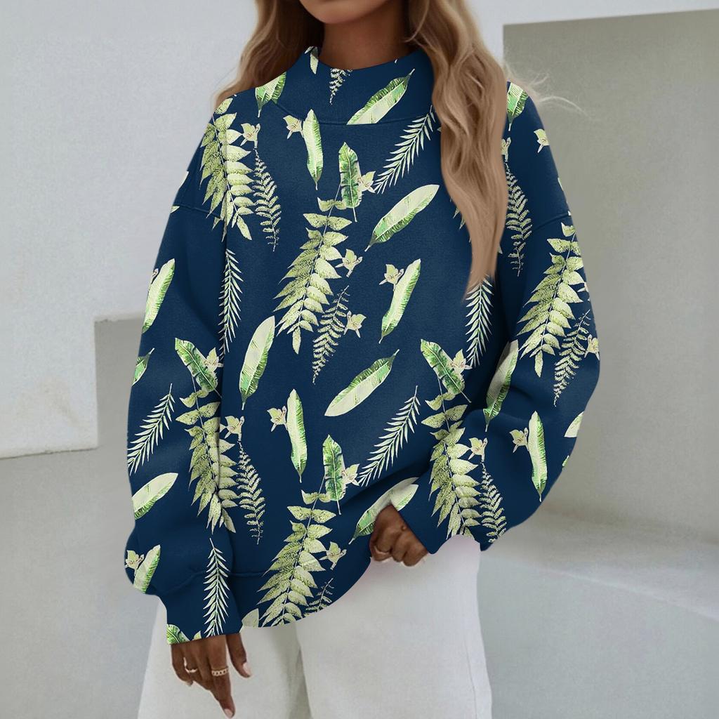 Mock Neck Sweatshirt Women Fall Comfort Oversized Sweatshirt Dressy Pullover Sweatshirts No Hood Cozy Turtleneck Tops