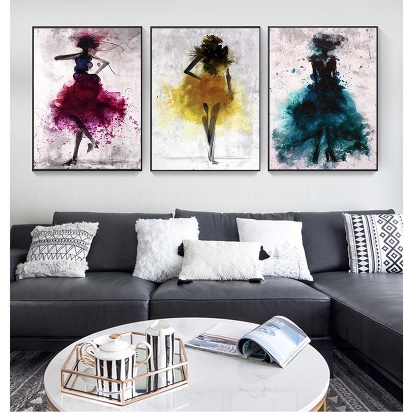 

Акварельная картина для украшения дома, модная девушка, минималистичный художественный холст, печать плакатов, абстрактная китайская живопись тушью 21cm×30cm NoFrame