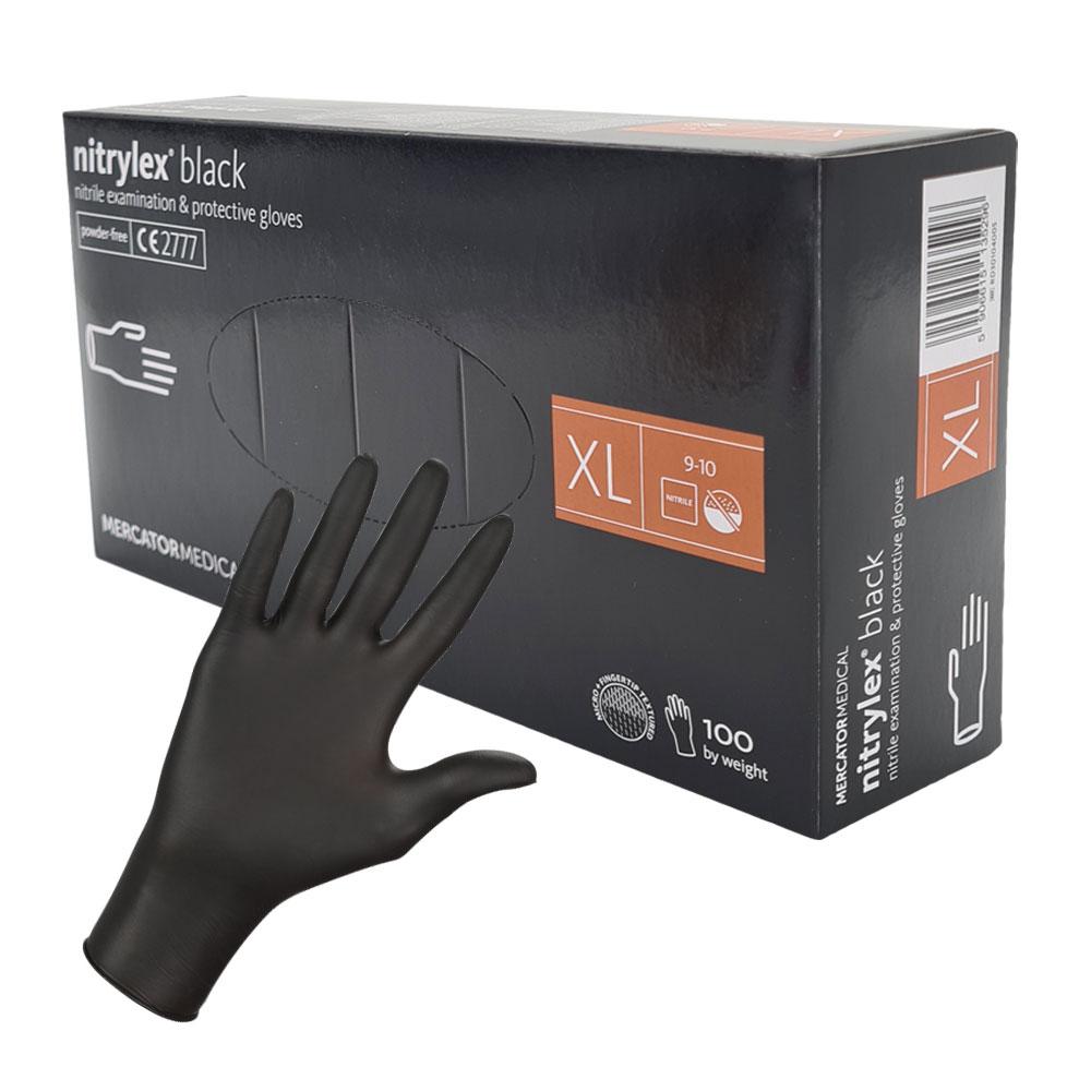Mercator Nitrylex Black Nitrile Gloves 100 Pieces