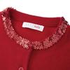 ELLE KIDS Girls' Sequin Neck Wool Knit Sweater