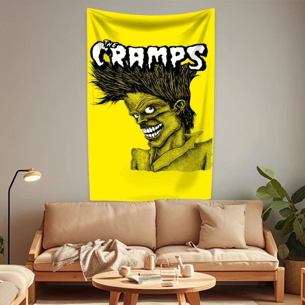 Rock Band CCramps Tapestry Music Poster Wall Hanging Bedroom Dorm Decor Party Or Concert Background Cloth Friend Gift