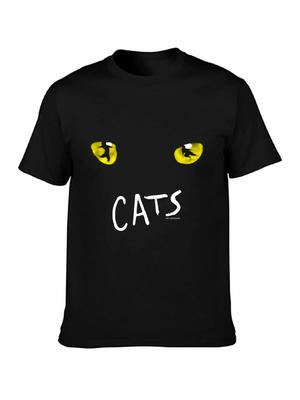 Katte Musikalsk Logo Gule Øjne Sort T-shirt