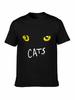 Cats Musical Logo Yellow Eyes Black T-shirt