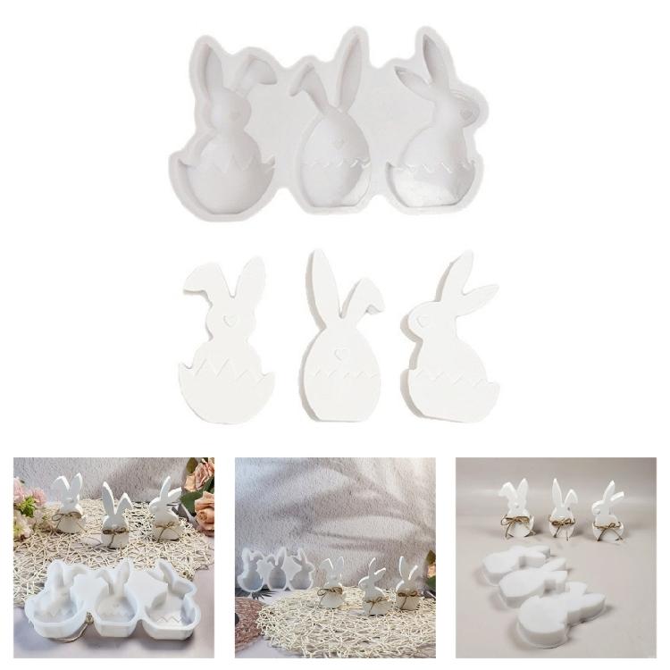 Craft Silicone Mould for Eggs Shell Rabbits Statues Simple Release for Handmade Projects Decoration