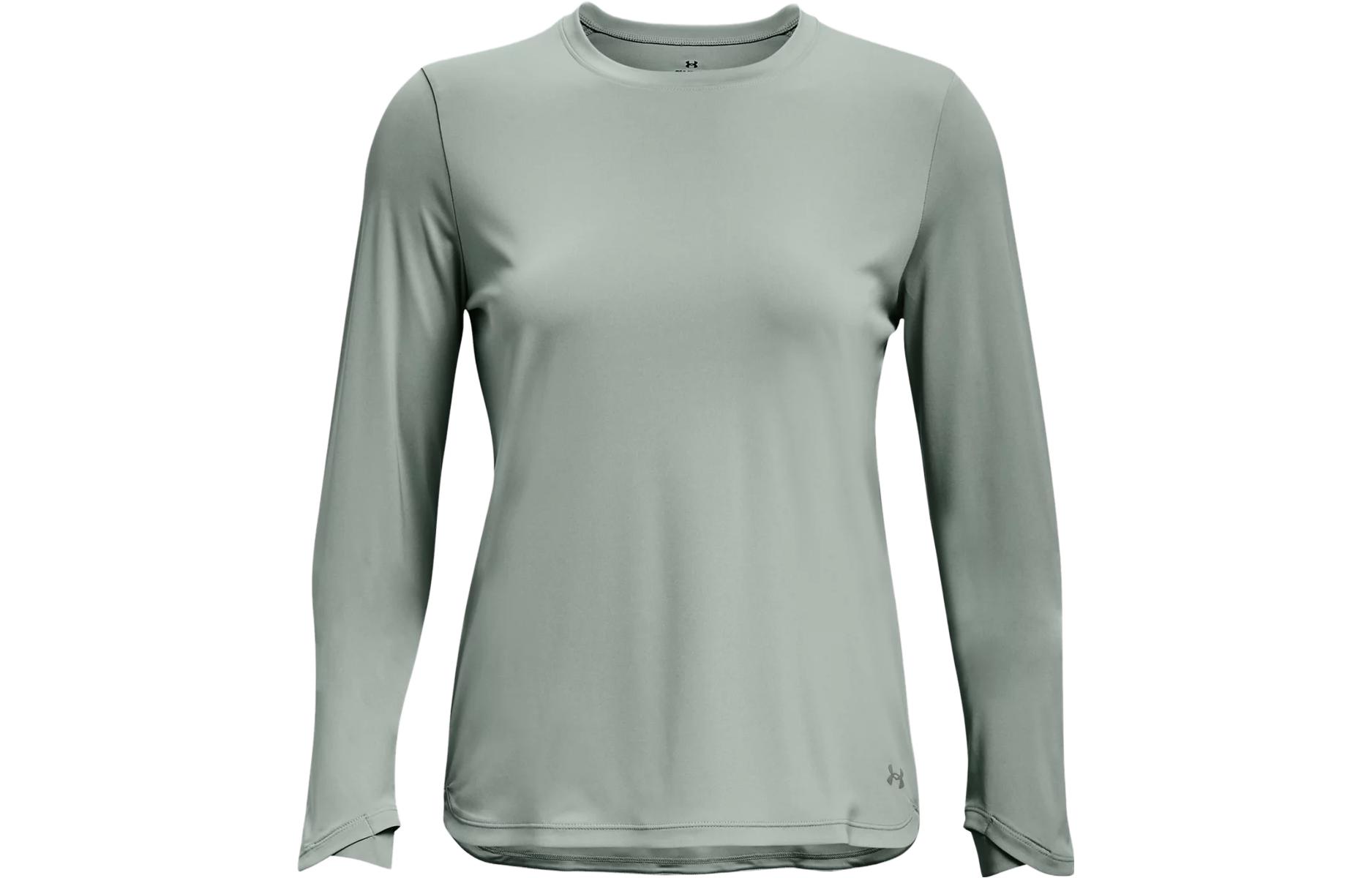 Under Armour T Shirts Women s Asphalt Gray Green Crew Neck Moderate Straight Fit 1374535-781 S