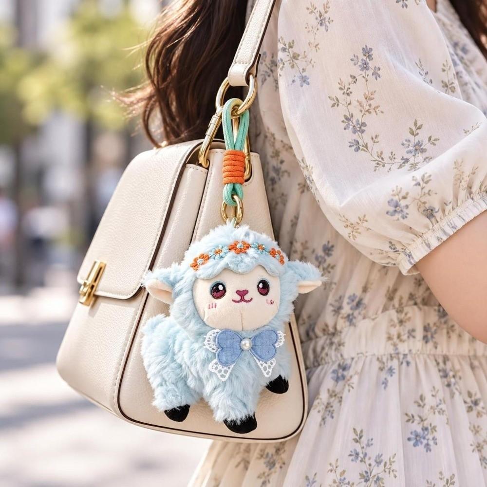 Soft Fluffy Lamb Backpack Decoration Cute Sheep Bag Pendant Plush Lamb Keychain  Lamb New Year