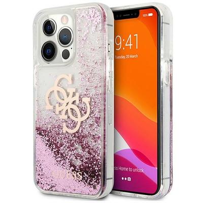 Hülle für iPhone 13 Pro Max Guess Big Liquid Glitter Rosa