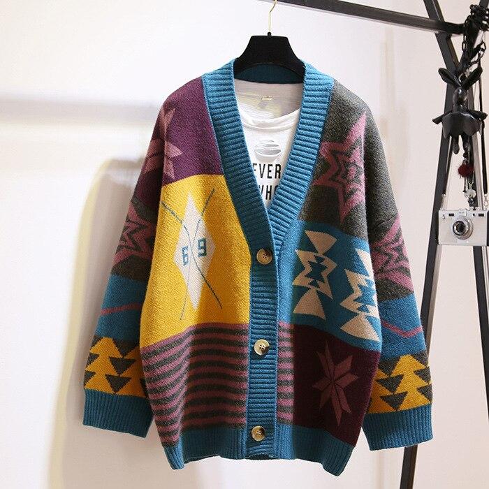 Sweater Women Loose Single-breasted Knitted Cardigan Sweater Female Spring Autumn