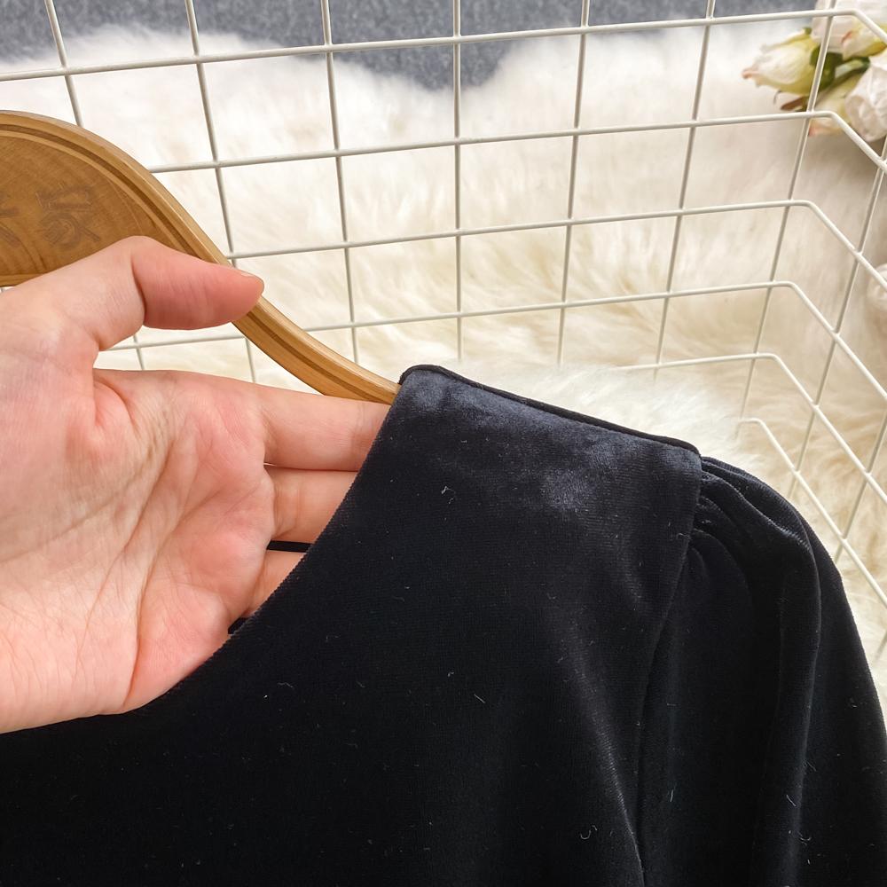 Sweet Casual Two Piece Set Women Ruffles Patchwork Shirts Solid Color High Waist Skirts Suits Autumn Winter Fashion Party Sets