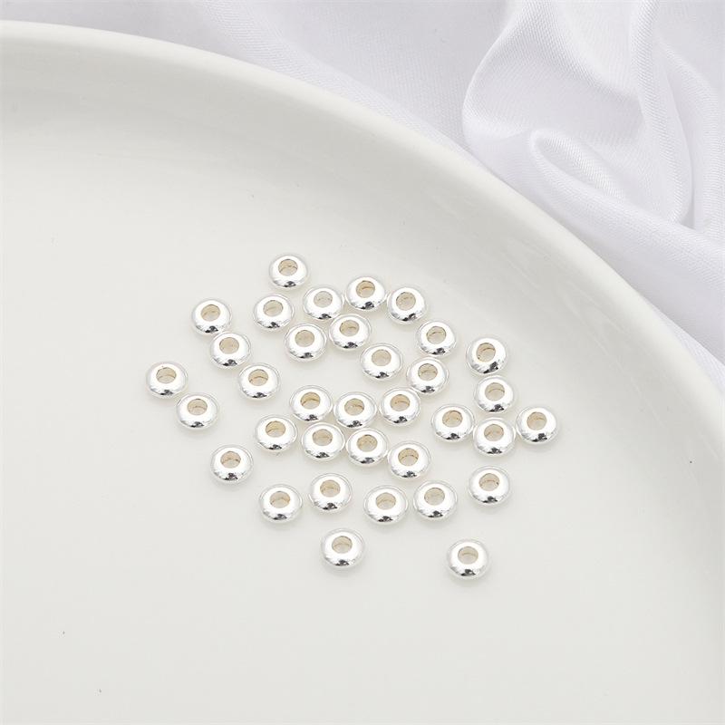 14K Gold-Plated Silver Tone Beads: Thick Spacer & Flat Loose Beads for DIY Jewelry and Bracelets