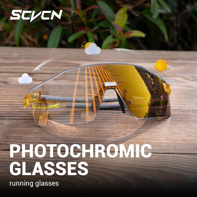 SCVCN Farbige photochrome Radsportbrille Sonnenbrille für Herren Radsport Straßen- und Mountainbike-Brille sowie für Damen Freizeit Wandern Winddicht