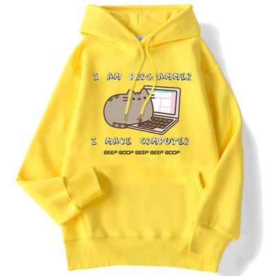 Sporty Women's Sweatshirt I Am Programmer I Make Computer Printed Streetwear Long Sleeve Pocket Hoodie Comfortable Streetwear