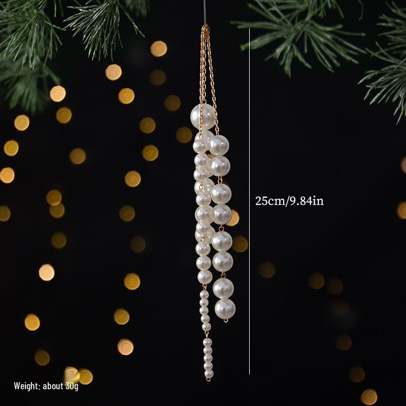 Hexagonal Pearl Snowflake Ornament for Christmas Tree & Home Decor
