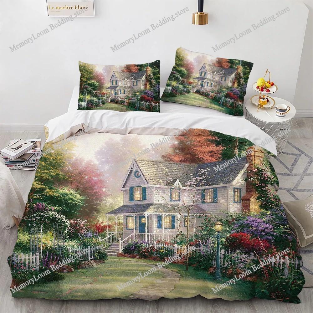Oil Painting Chic Bedding Set Duvet Cover 3D Fashion Bedding Design King Queen Duvet Cover Double Bed Soft Cozy Set Home Textile