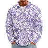 Men's Casual Knit Long Sleeve Pullover with Stand Collar and Ribbed Cuffs
