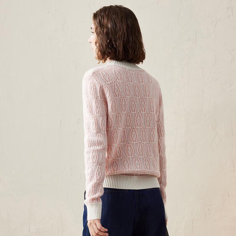 Kemon Boca Women's Color Block Pure Cashmere Mock Neck Sweater