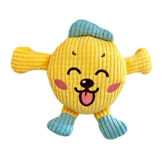 Stuffed Animals for Pet Entertainment Squeaky Plush Dog Chew Toy, Cartoon Cat/Dog Shape, Interactive Teeth Playful Doll Pets Grinding And